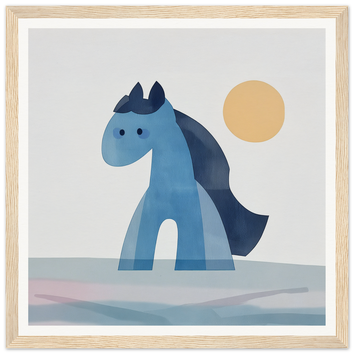 Blue cartoon horse with navy mane from Hues Trot Souls collection