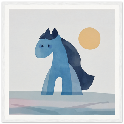 Blue cartoon horse with dark mane for Hues Trot Souls product collection