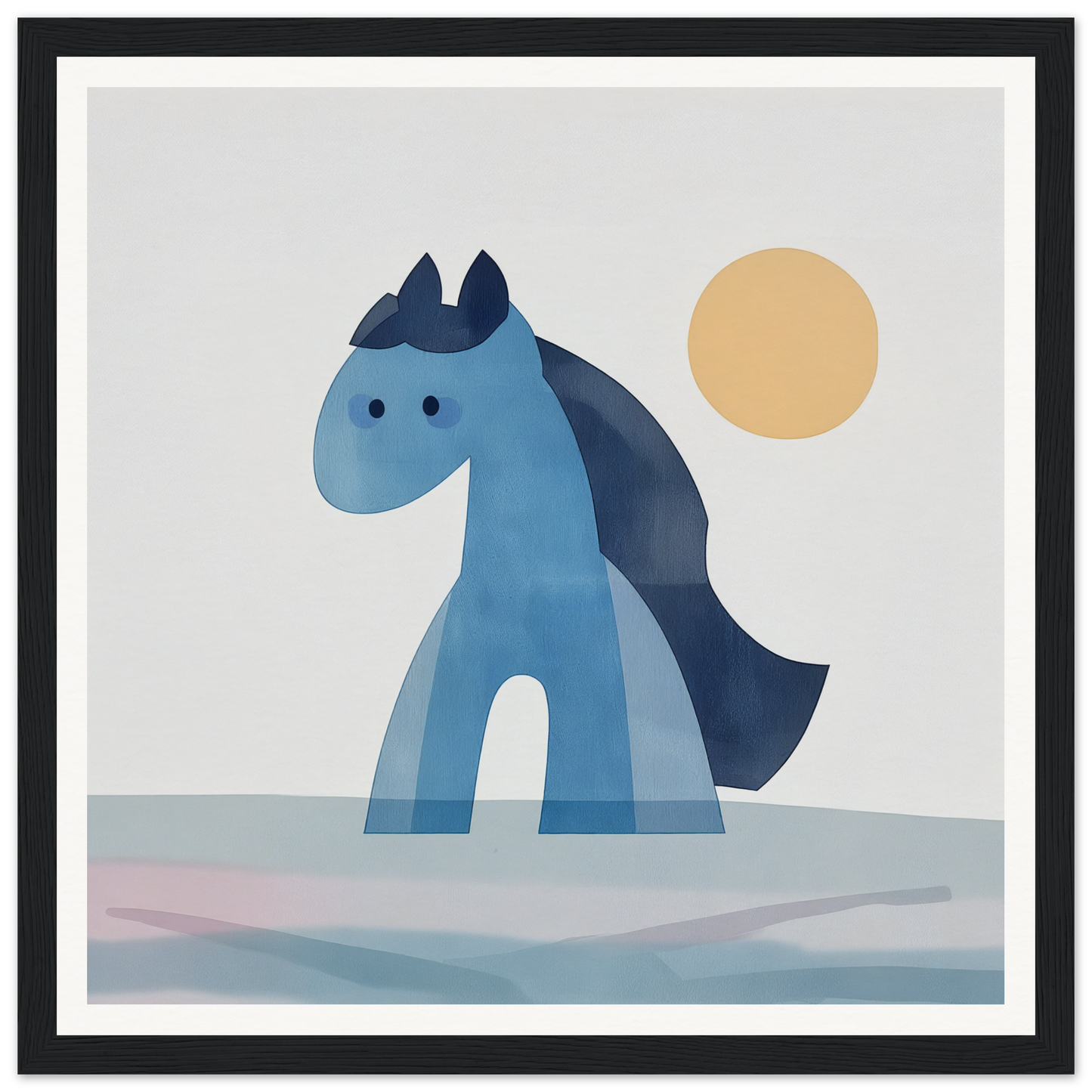 Blue cartoon horse with dark mane from Hues Trot Souls collection