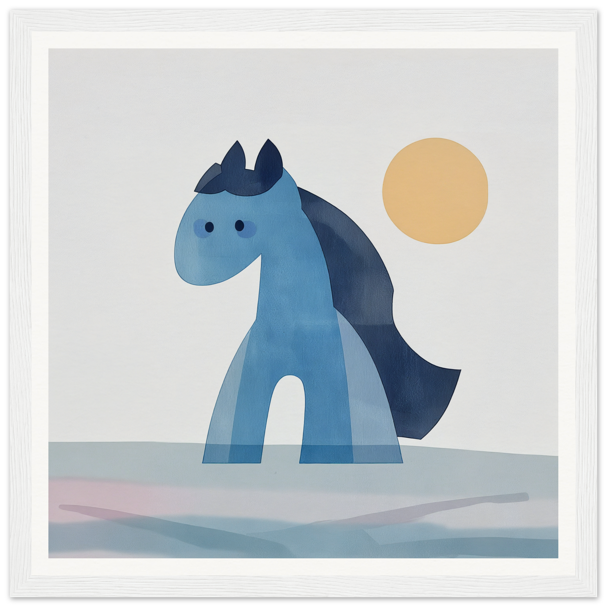 Blue cartoon horse with navy mane and tail from Hues Trot Souls collection