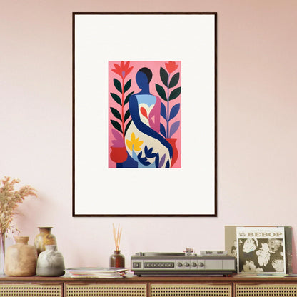 Framed canvas print of Human Succulent Dream with colorful plant-like shapes