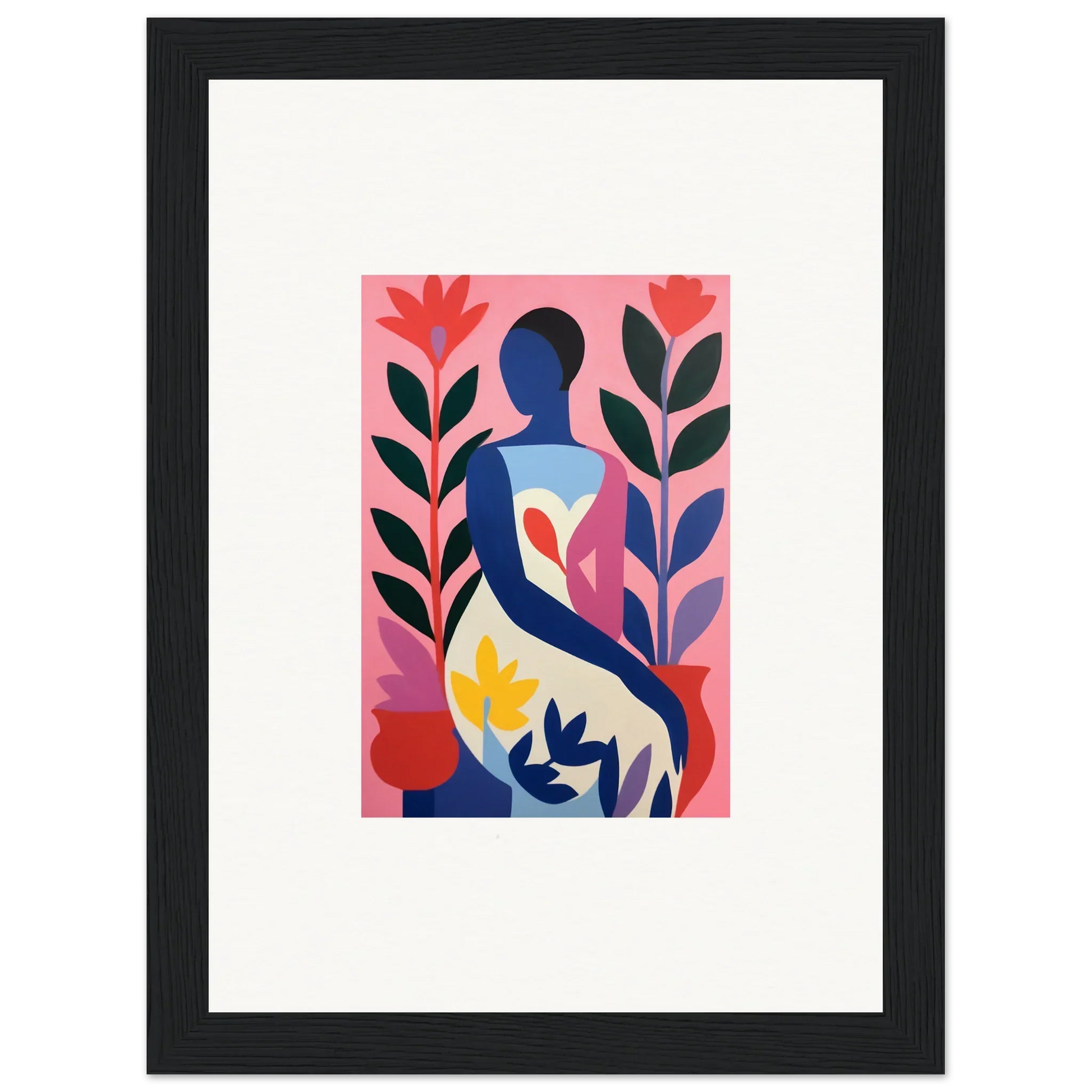 Vibrant canvas print of a human silhouette with floral design, perfect for a Succulent Dream room decoration