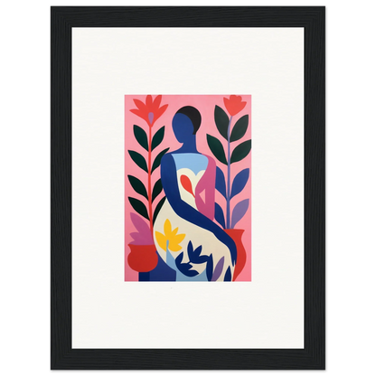 Vibrant canvas print of a human silhouette with floral design, perfect for a Succulent Dream room decoration