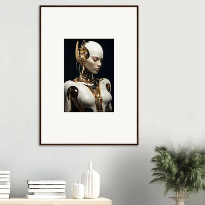 Framed canvas print of a futuristic humanoid for your dream machine room decoration