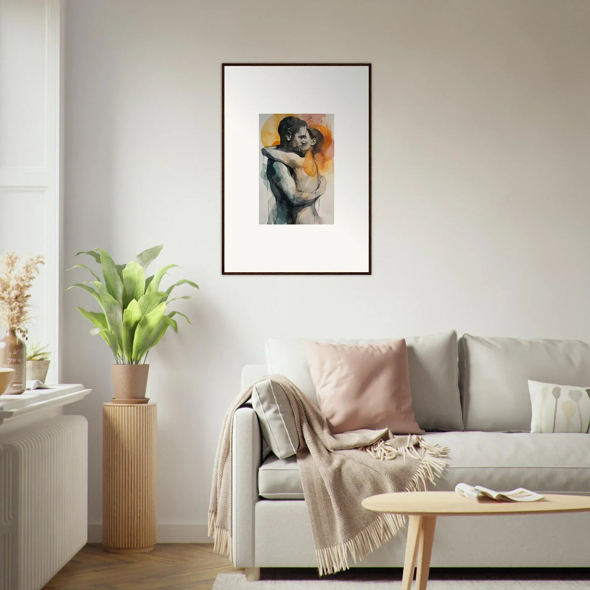 Framed canvas print of a person embracing rainbows for vibrant room decoration