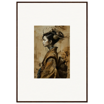 Framed canvas print of a woman in East Asian attire for stylish room decoration