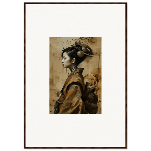 Framed canvas print of a woman in East Asian attire for stylish room decoration