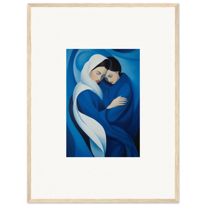 Tender embrace in deep blue and white from Infinitesimal Lavender Skies special edition art