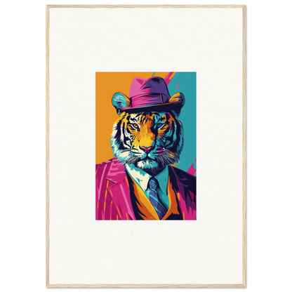 Colorful pop art tiger in a suit, perfect for your Combo Renaissance room decoration