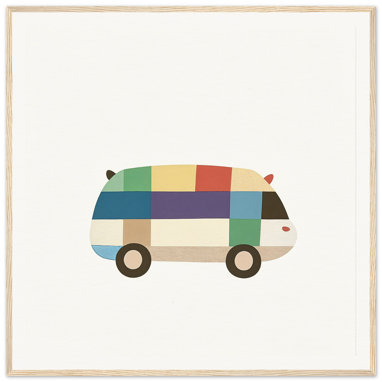 Colorful geometric van with retro patchwork design from Joyful Block Voyage collection