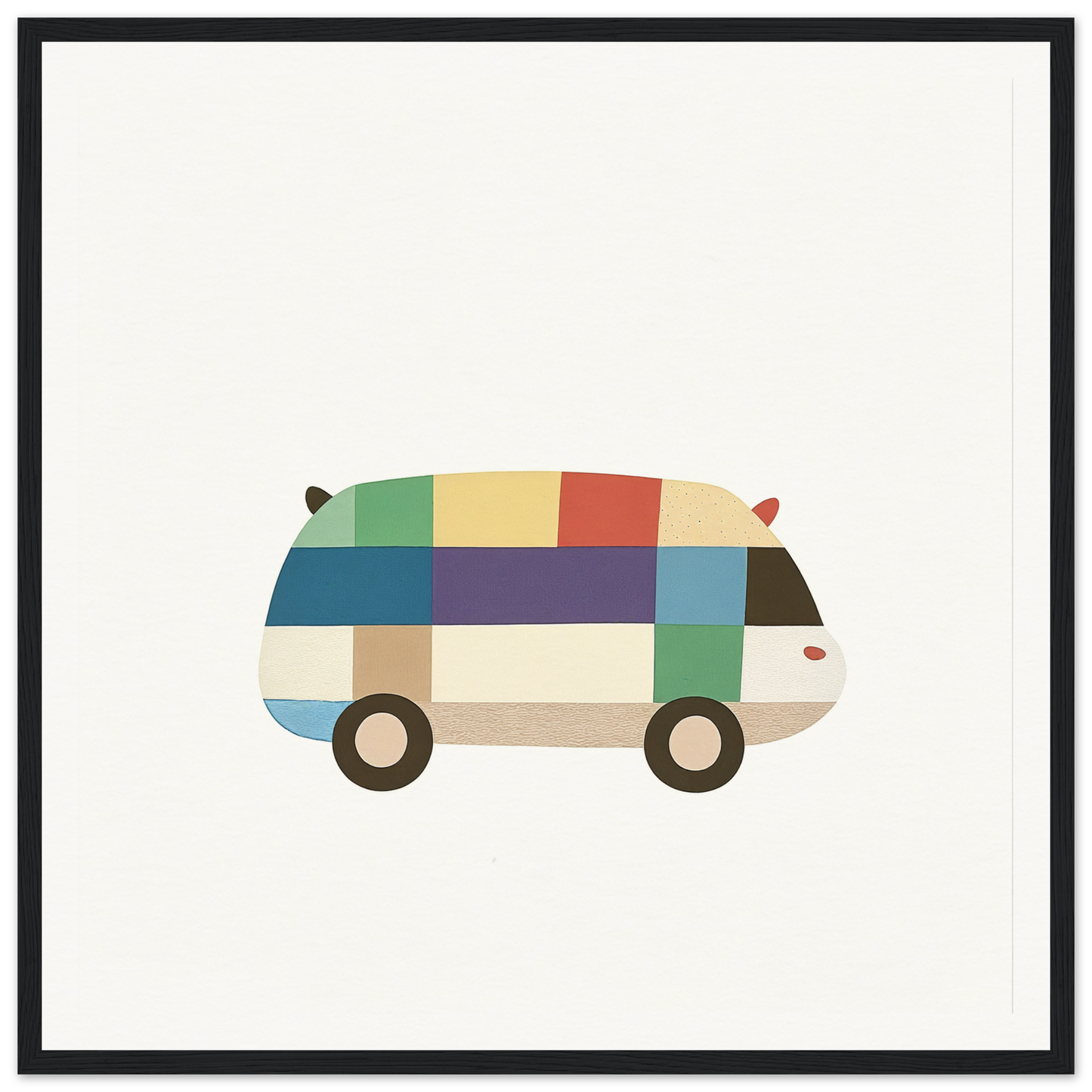 Colorful geometric patchwork van from the Joyful Block Voyage collection