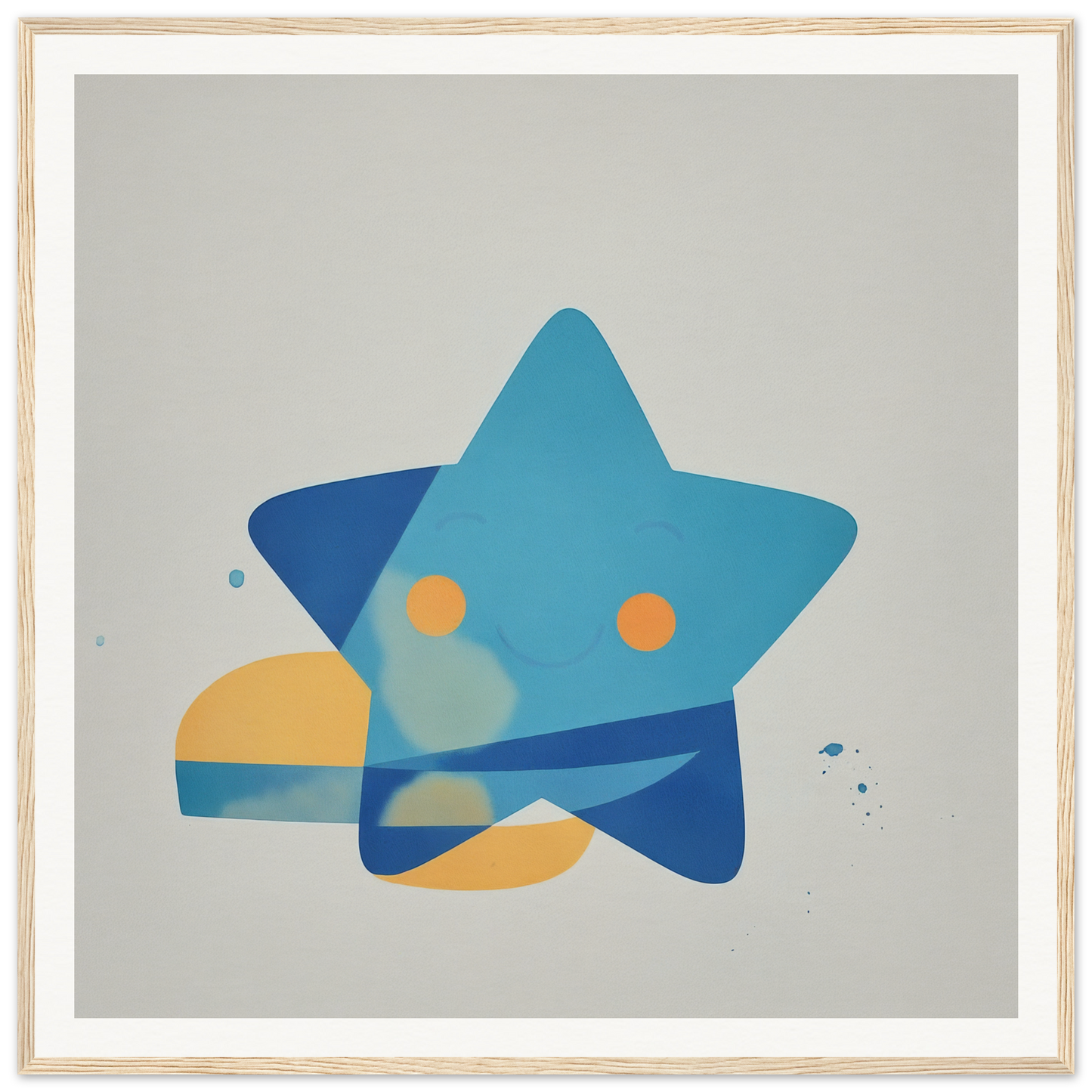 Star-shaped design in blue and yellow tones representing Joyful Starburst Whimsy