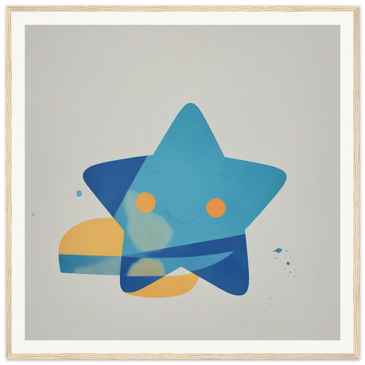 Star-shaped design in blue and yellow tones representing Joyful Starburst Whimsy