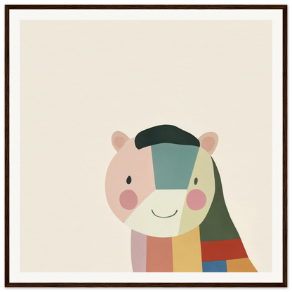 Colorful geometric bear face illustration for Joyous Sensus Surfaces product