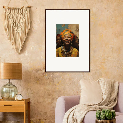 Framed wall art of vibrant African attire in Joyous Spirtbeam special edition art™