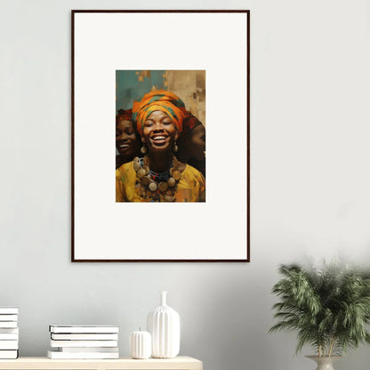 Framed wall art of vibrant outfit and jewelry in Joyous Spirtbeam special edition art™