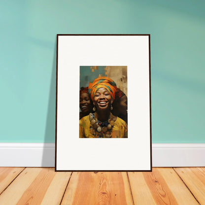 Framed wall art of vibrant African attire in Joyous Spirtbeam special edition art™