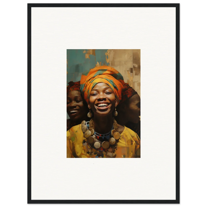 Framed wall art of Joyous Spirtbeam with bright colors and joyful expression