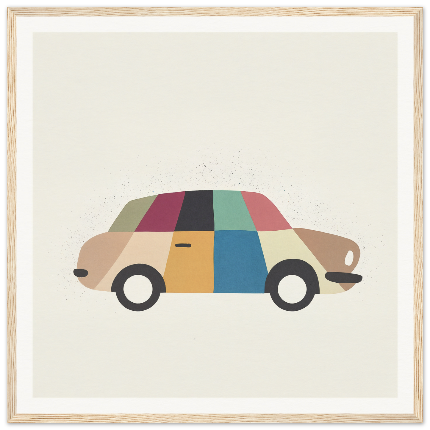 Colorful patchwork Kaleidoscope Car Jazz featuring geometric blocks in various hues