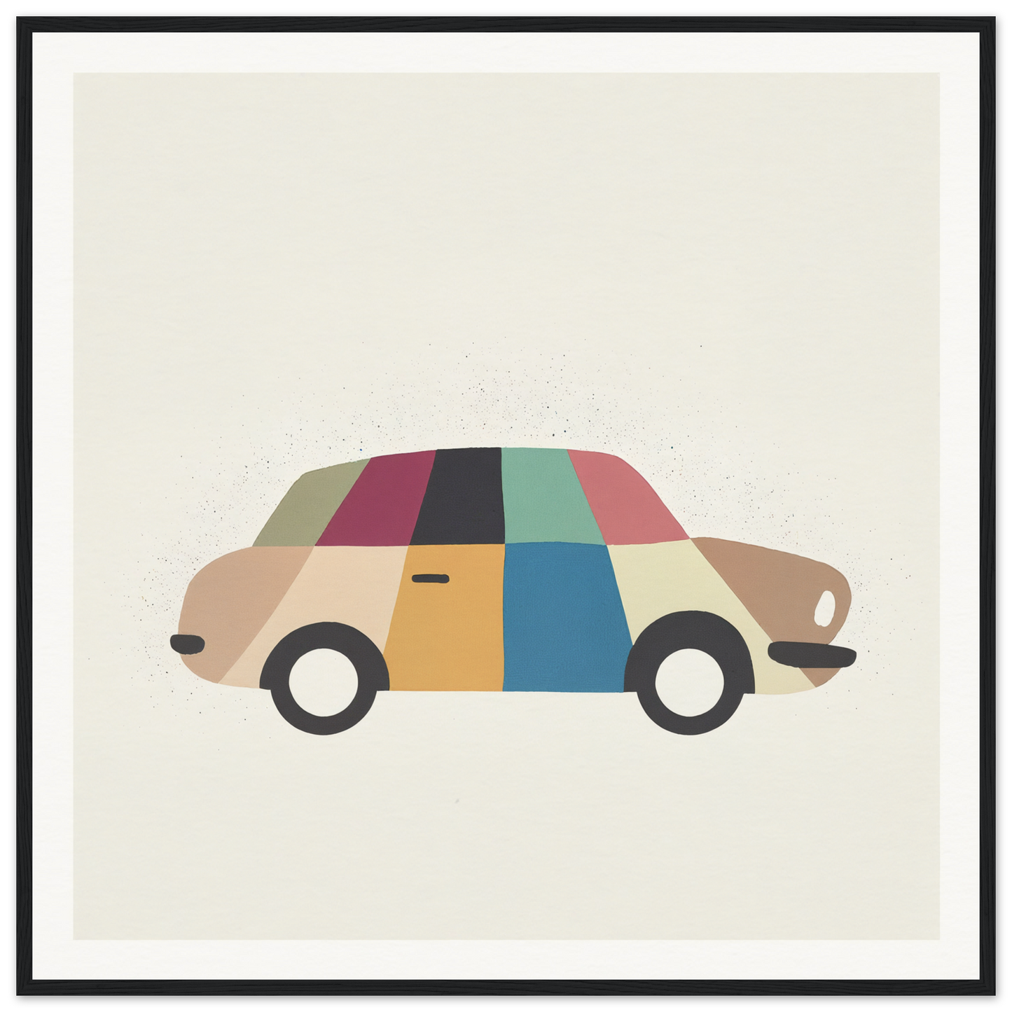 Colorful patchwork Kaleidoscope Car Jazz featuring geometric blocks in various hues