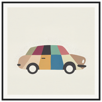 Colorful patchwork Kaleidoscope Car Jazz featuring geometric blocks in various hues