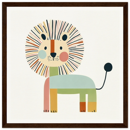 Cute cartoon lion in pastel colors with geometric shapes from Kaleidoscope Safari Dreamscape