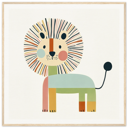 Cute cartoon lion with geometric body in pastel colors for Kaleidoscope Safari Dreamscape