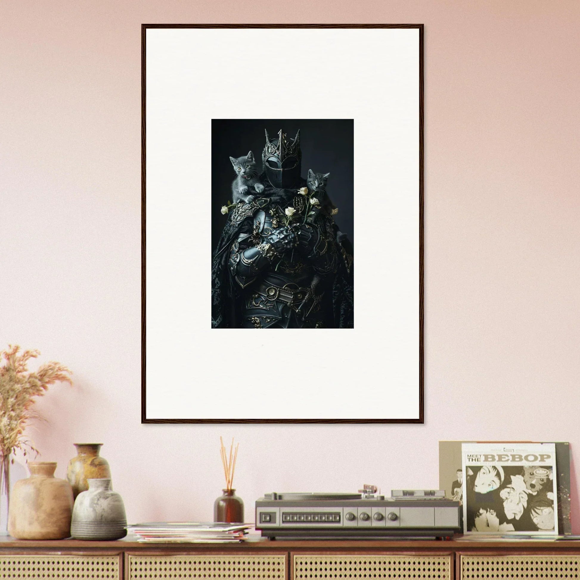 Gothic framed wall art featuring dark fantastical figures for unique room decor