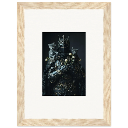 Framed wall art of cats in a dark still life for stylish room decor