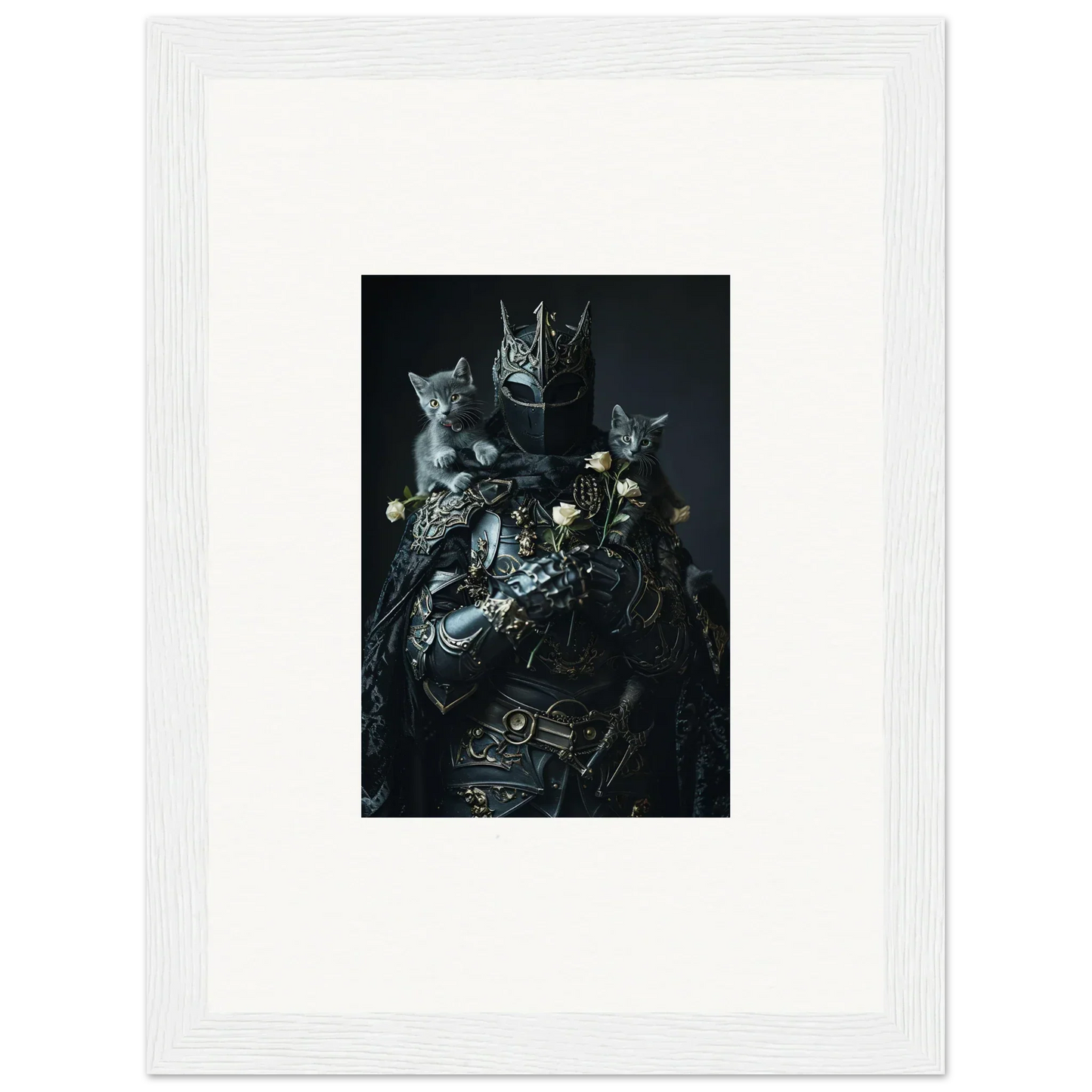 Dark gothic artwork of cats and machinery for unique room decor or canvas prints