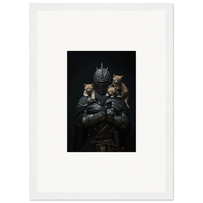 Three kittens with a crown on a dark background for Noble Diplomat wall art decor