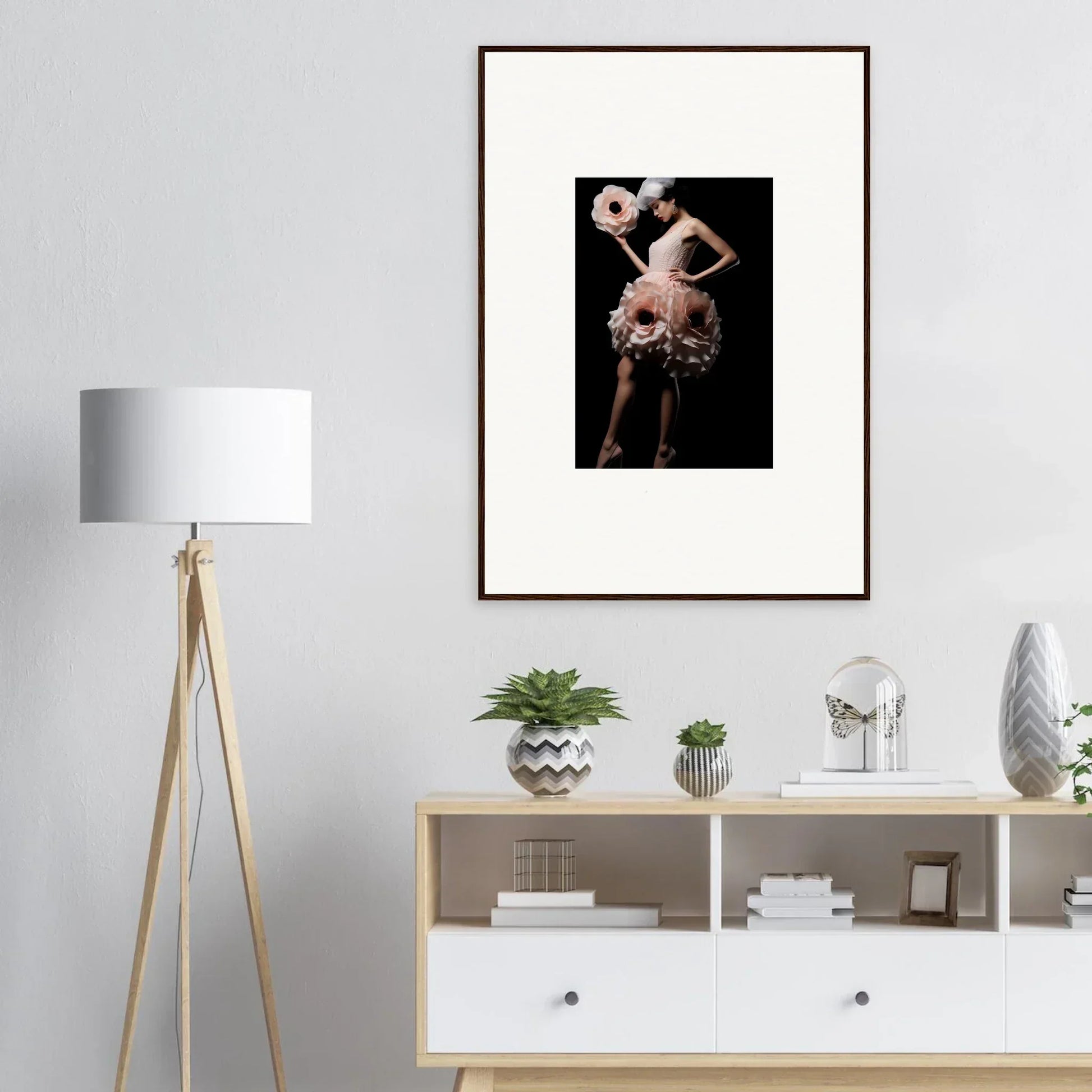 Framed wall art of a dancer in costume perfect for unique room decor