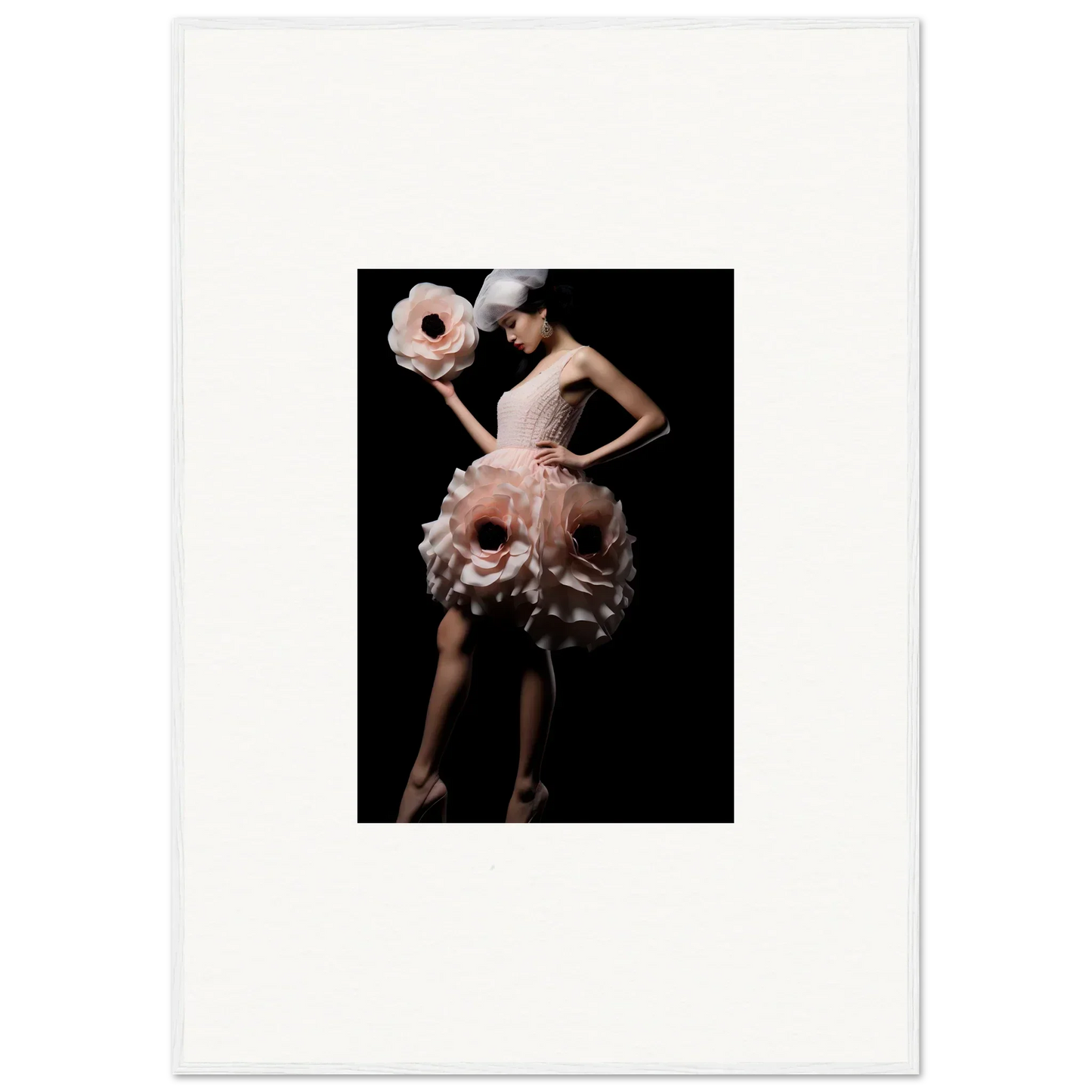 Dancer in pink ruffled skirt and headpiece for Blossom Dream’s Physique canvas prints