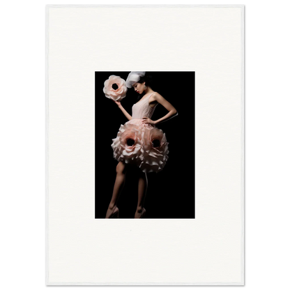 Dancer in pink ruffled skirt and headpiece for Blossom Dream’s Physique canvas prints