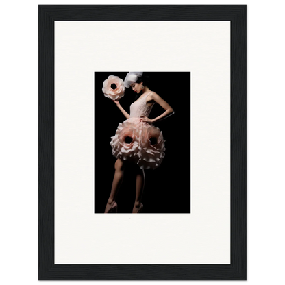 Framed wall art of a dancer in a pink dress, perfect for elegant room decor