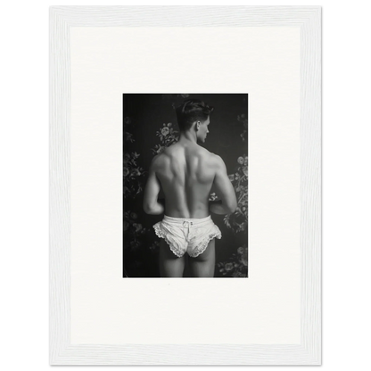 Stunning black and white canvas print of a muscular back for unique wall art