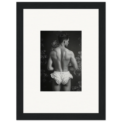 Black and white canvas print of a muscular back, perfect for room decoration wall art