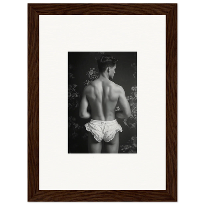 Muscular back and buttocks in white underwear, perfect for canvas print wall art