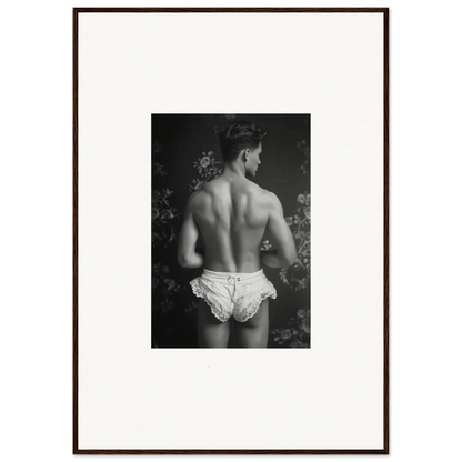 Stylish black and white canvas print of a muscular back for unique wall art