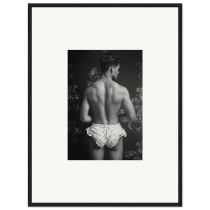 Black and white canvas print of a muscular back and buttocks for stylish room decoration