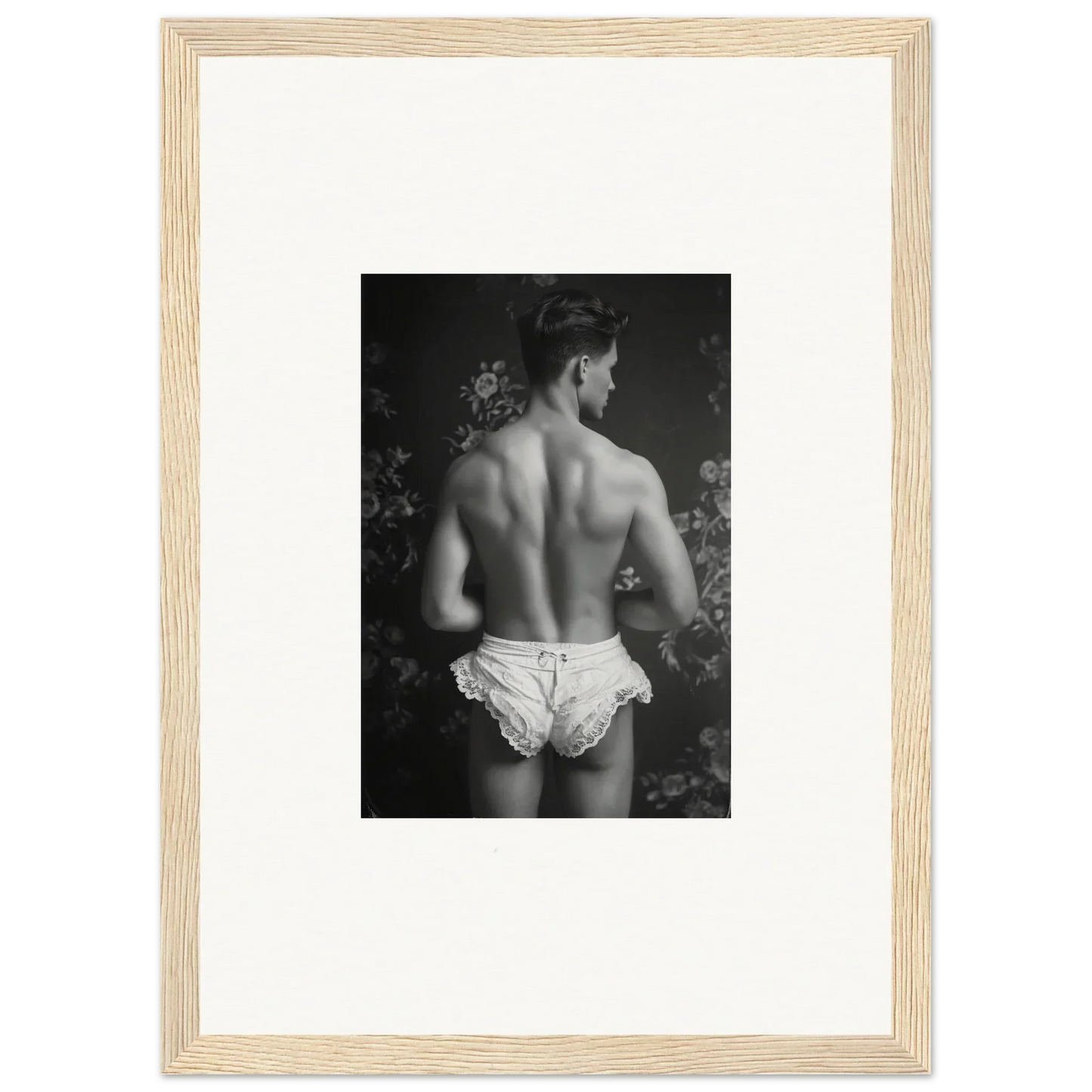 Black and white canvas print of a muscular back for stylish room decoration wall art