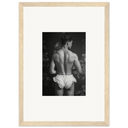 Black and white canvas print of a muscular back for stylish room decoration wall art