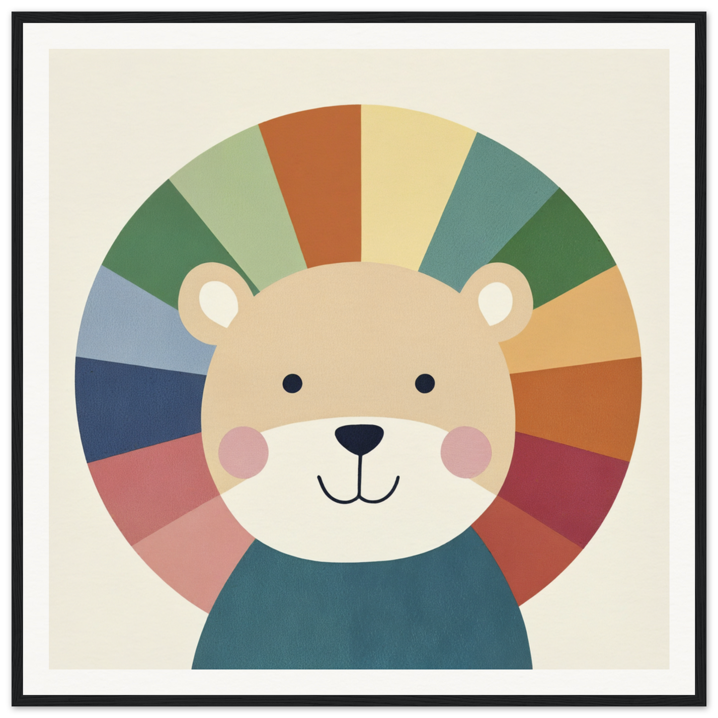 Cute cartoon bear with rainbow mane from Lion Rainbow Revelry collection