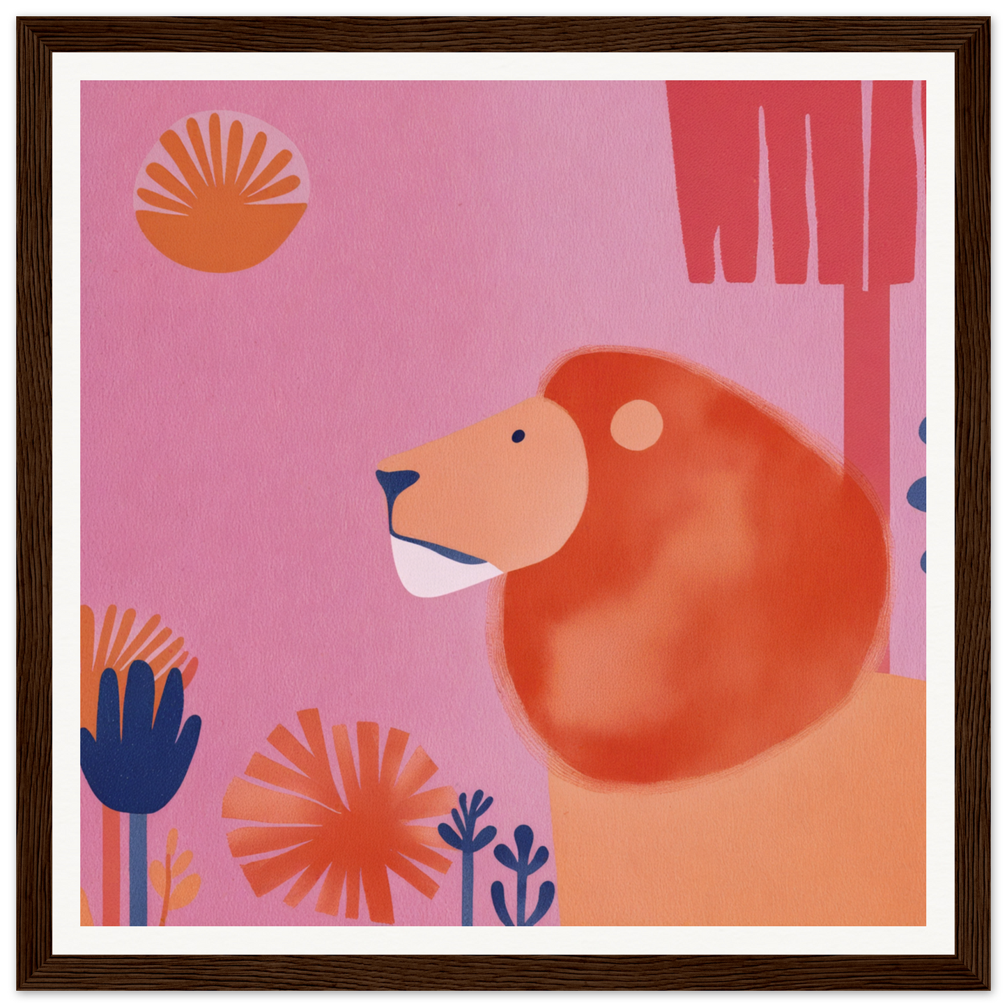 A round orange bear with a gentle expression in Lion’s Psychedelic Serenade