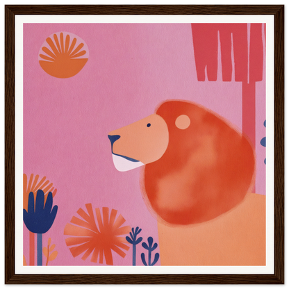 A round orange bear with a gentle expression in Lion’s Psychedelic Serenade