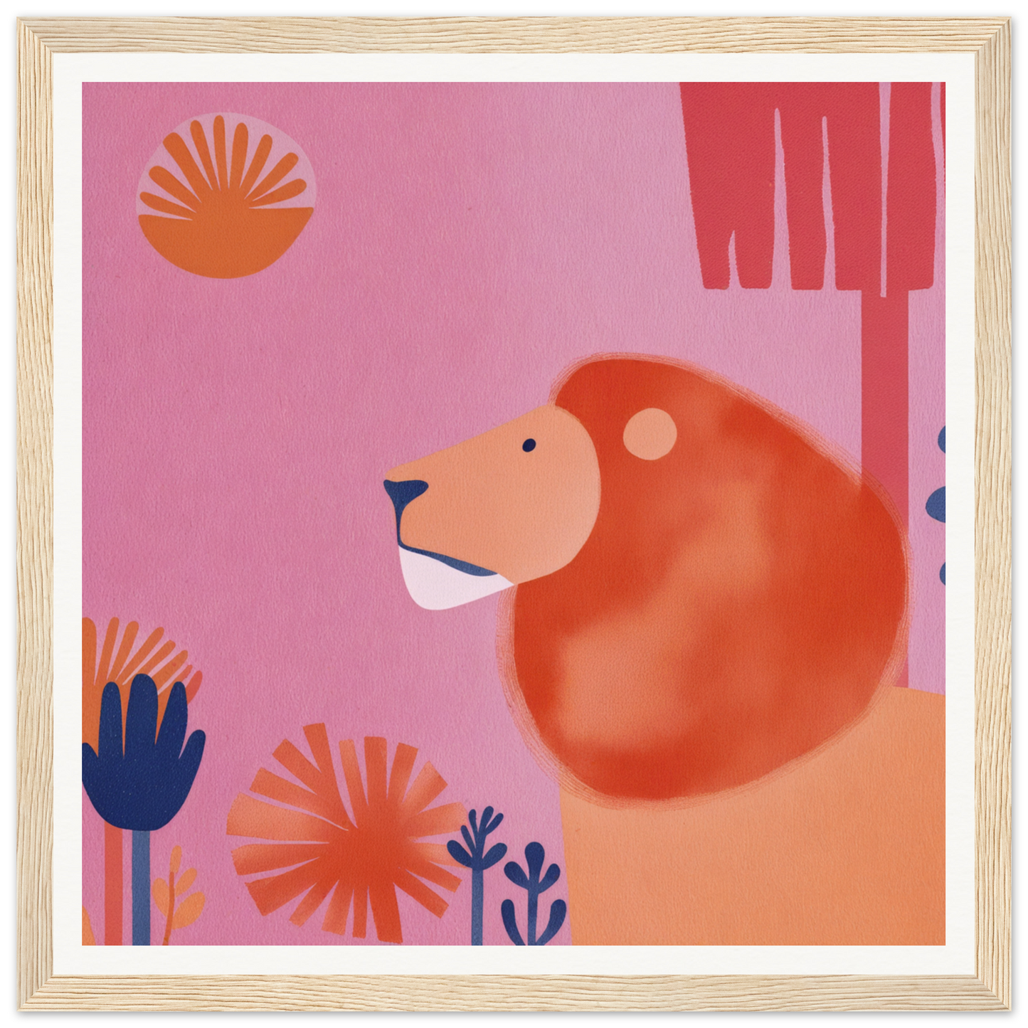 Round orange bear with a gentle expression in Lion’s Psychedelic Serenade