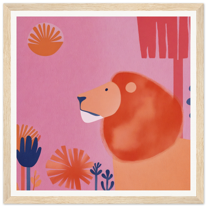 Round orange bear with a gentle expression in Lion’s Psychedelic Serenade