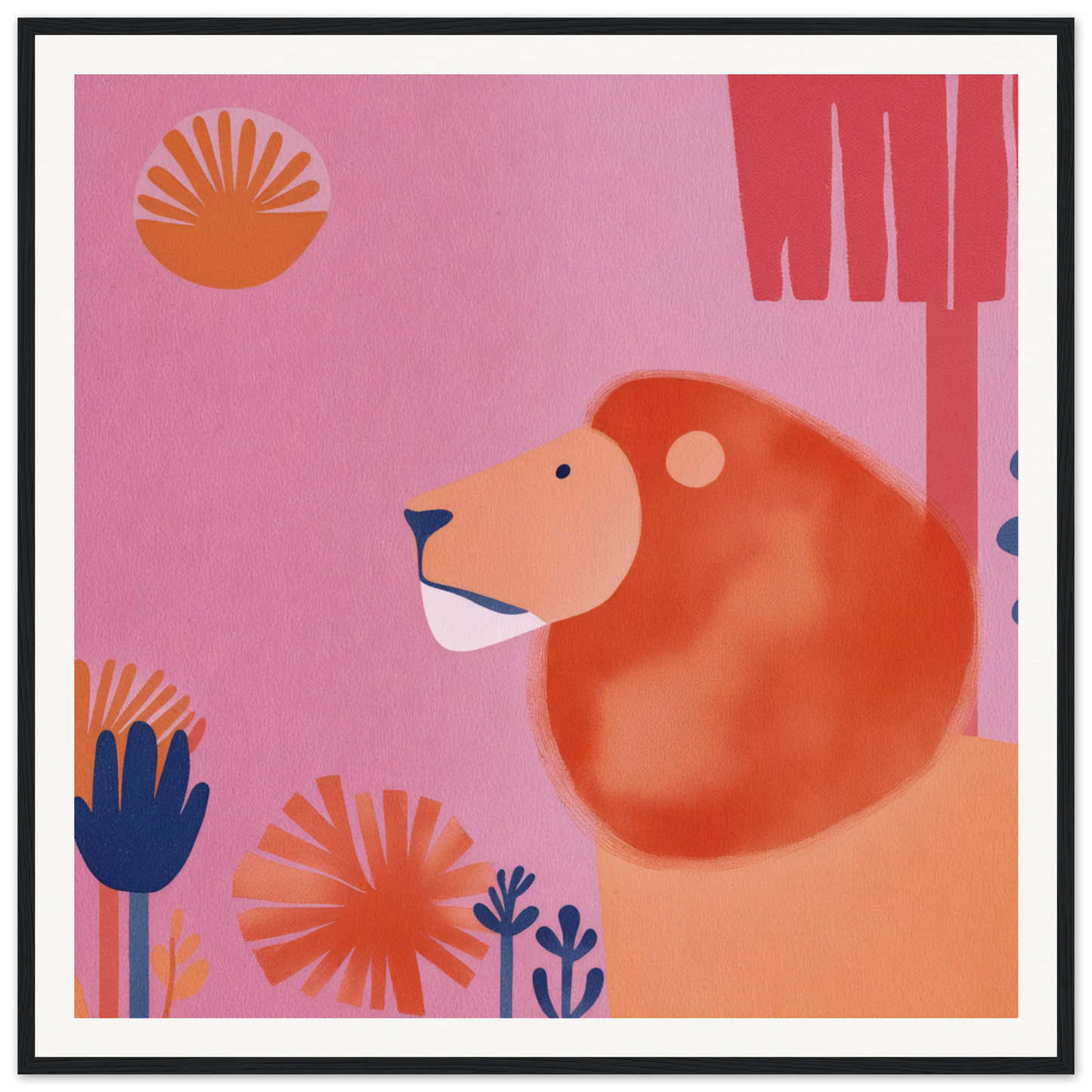 Round orange bear with a gentle expression in Lion’s Psychedelic Serenade