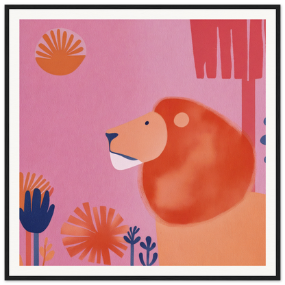 Round orange bear with a gentle expression in Lion’s Psychedelic Serenade