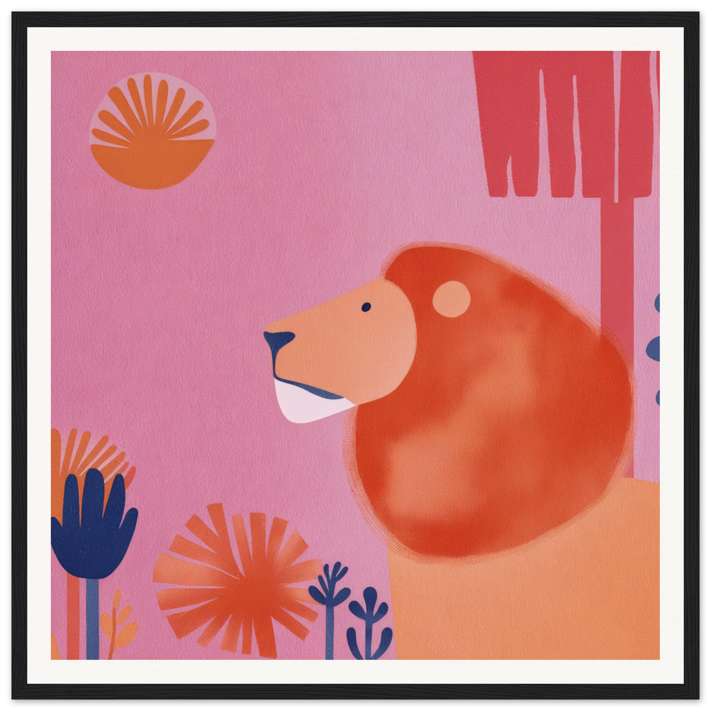 Round orange bear with gentle expression from Lion’s Psychedelic Serenade